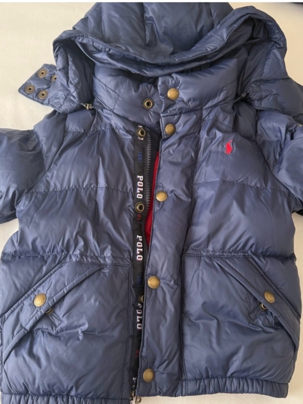 Polo by Ralph Lauren Boys Navy Puffer Coat with Hood